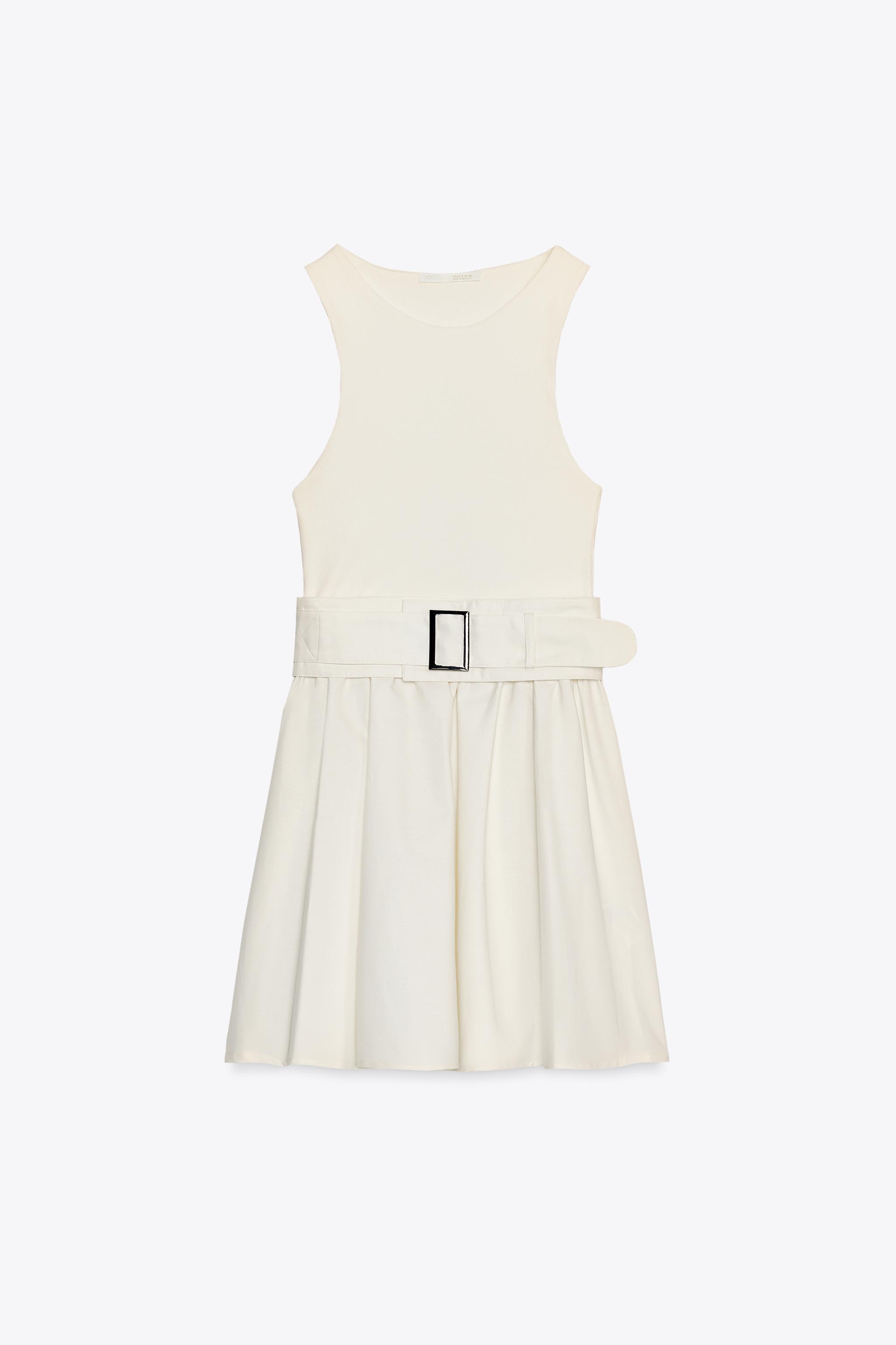 COMBINATION TWILL BELTED DRESS